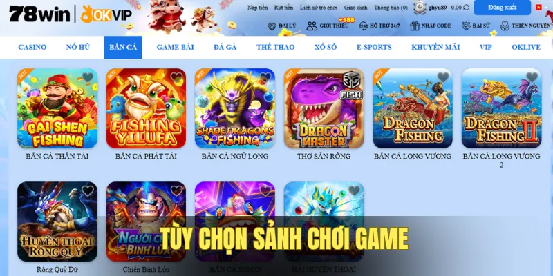 Tùy chọn không gian chơi game theo sở thích